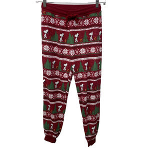 AE American Eagle Small Snoopy Christmas Pajama Lounge Jogger PJ Teen Cozycore